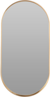 Home & Styling Ovale wandspiegel - goud - metalen frame - 50 x 25 cm - Spiegels Goudkleurig