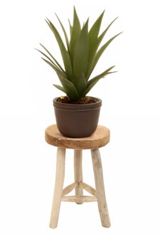 Home & Styling planten tafeltje - D30 x H45 cm - naturel - teakhout - plantverhoger