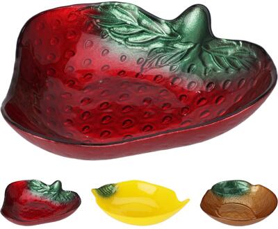 Home & Styling Schaal glas fruitvorm Ø15cm verschillende