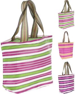 Home & Styling Shopper strepen met hengsels multi