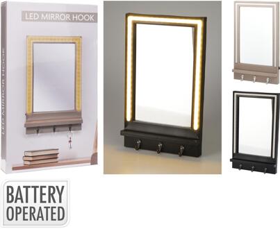 Home & Styling Spiegel LED met plank en haakjes verschillende