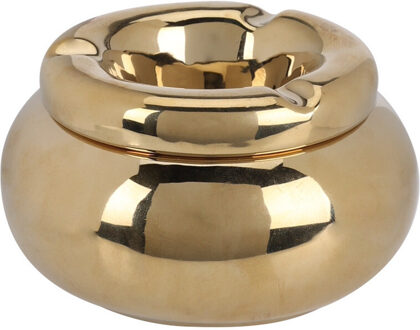 Home & Styling Storm Asbak Marbella - Kunststeen - D11 x H6 cm - metallic goud - voor binnen/balkon/serre