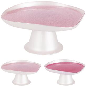 Home & Styling Taartplateau glas 21cm roze