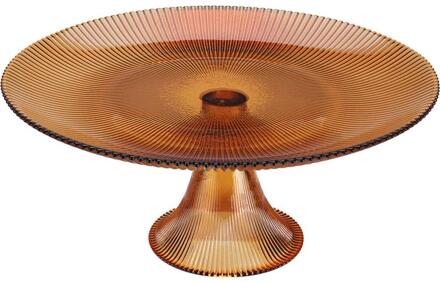 Home & Styling Taartplateau glas 28cm amber bruin