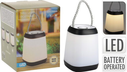 Home & Styling Tafellamp draagbaar LED zwart zwart-wit