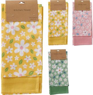 Home & Styling Theedoeken set van 2 stuks 70x45cm verschillende