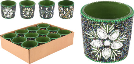 Home & Styling Theelichthouder 6cm m.kralen multicolor