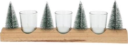 Home & Styling Theelichthouder set boompjes bruin