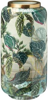 Home & Styling Vaas jungle print 30cm transparant