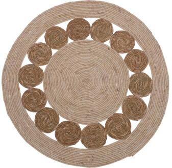 Home & Styling Vloerkleed gevlochten rond Ø80cm bruin