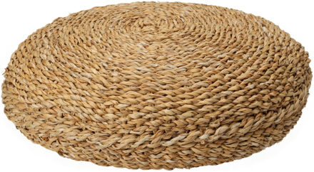 Home & Styling Vloerkussen Ibiza - naturel - jute/katoen - 40 x 15 cm - Extra dik grond zitkussen