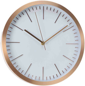 Home & Styling Wandklok - rosegoud met wit - 30 cm - aluminium