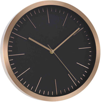 Home & Styling Wandklok - rosegoud met zwart - 30 cm - aluminium
