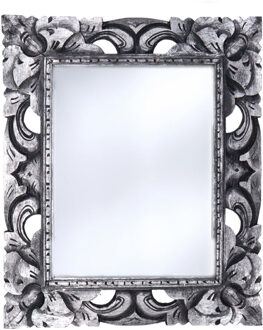 Home & Styling Wandspiegel Baroque - zilver - mdf frame - brede lijst - 43 x 54 cm - Gang - Toilet - Kamer