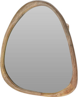 Home & Styling Wandspiegel Lodge - frame kleur hout - 53 x 60 cm - met natuurlijke lijst - speciale vorm