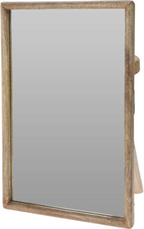 Home & Styling WWandspiegel Lodge - frame kleur hout - 40 x 60 cm - met brede lijst - rechthoek - Spiegels