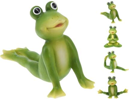 Home & Styling Yoga kikker 14x5x10cm 4 ass. groen