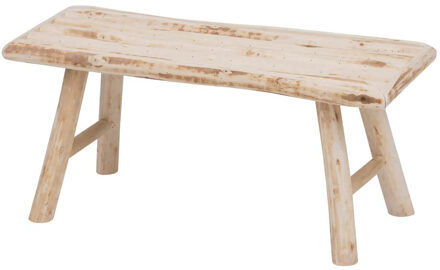 Home & Styling zit krukje - bijzet bankje tafeltje - hout - naturel kleur - L70 x B26 x H31 cm