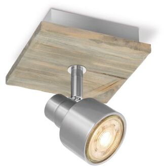 Home Sweet Home Drift LED Opbouwspot - Mat staal Bruin