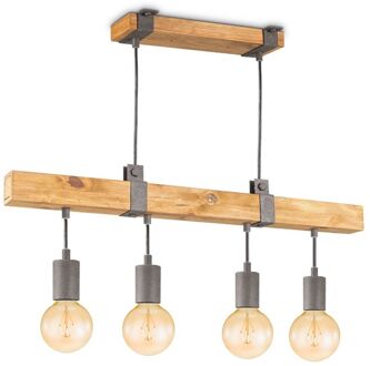 Home Sweet Home Hanglamp Denton - hout - 70x14x128cm Zwart