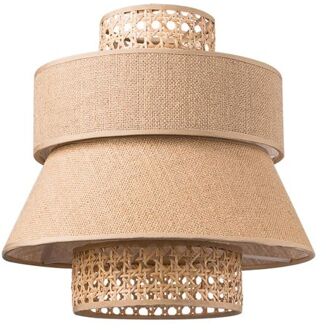 Home Sweet Home Lampenkap Cane Weave rond naturel - B:30xD:30xH:29cm Beige
