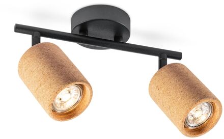 Home Sweet Home LED Opbouwspot Cork 2 - incl. dimbare LED lamp - zwart Beige