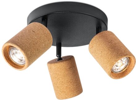 Home Sweet Home LED Opbouwspot Cork 3 - dimbare - Rond - zwart Beige