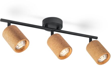 Home Sweet Home LED Opbouwspot Cork 3 - incl. dimbare LED lamp - zwart Beige
