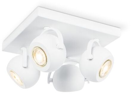 Home Sweet Home LED Opbouwspot Nop 4 - incl. dimbare LED lamp - wit