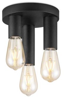 Home Sweet Home Moderne Led Plafondlamp Marna 3 Lichts - Zwart - Rond