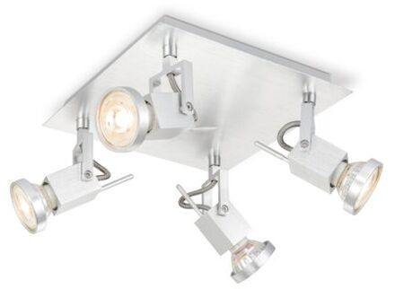 Home Sweet Home Opbouwspot Cali V4 - incl. dimbare LED lamp - staal Zilver