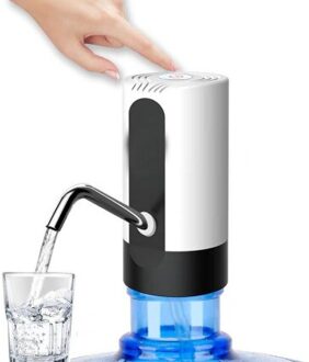 Home-Water Fles Pomp, usb Opladen Automatische Drinkwater Pomp Draagbare Elektrische Water Dispenser Fles Water Schakelaar Voor Usb wit