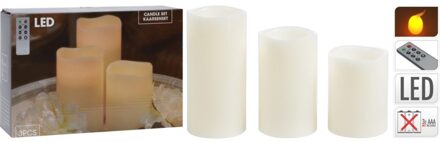Home@Styling - Tafellamp - LED kaarsen met afstandsbediening - Set 3 stuks
