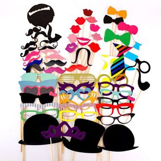 HOMEBEGIN 58pcs Fun Wedding Photo Booth Props Verjaardag Photobooth Mr Mrs Net Getrouwd Wdding Decoratie Feestartikelen