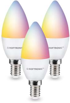 Homeylux® E14 SMART Wifi LED Lamp 3 Stuks - RGBWW 5.5 Watt 470lm C37 Dimbaar - Bedienbaar via Homeylux® App - Google Home en Amazon Alexa