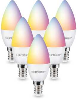 Homeylux® E14 SMART Wifi LED Lamp 6 Stuks - RGBWW 5.5 Watt 470lm C37 Dimbaar - Bedienbaar via Homeylux® App - Google Home en Amazon Alexa