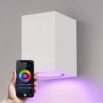 Homeylux® Smart Wifi LED Wandlamp Wit met 5,5W Dimbare RGBWW GU10 spot - IP44 - 400lm - Marion - Geschikt voor Binnen en Buiten
