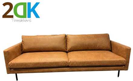 HomingXL 3,5-zits bank Daisy met doorgestikte armleuning | leer Colorado cognac 03 | 2,26 mtr breed