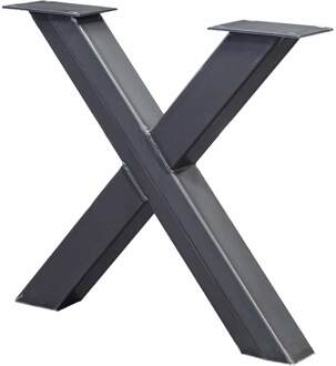 HomingXL Industrieel onderstel X-poot | blank metaal | 10 x 10 cm (2 stuks) Antraciet