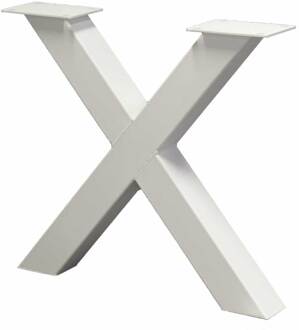 HomingXL Industrieel onderstel X-poot | wit metaal | 10 x 10 cm (2 stuks)