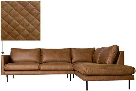 HomingXL Loungebank Daisy chaise longue rechts | leer Colorado cognac 03 | 2,62 x 2,26 mtr breed