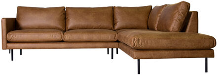 HomingXL Loungebank Violet chaise longue rechts | leer Colorado cognac 03 | 2,62 x 2,26 mtr breed