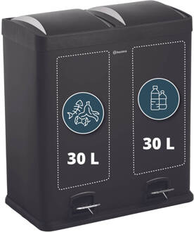 Homra Neviq Pedaalemmer 60 Liter (2x30 L) Zwart