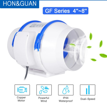Hon&Guan 4'' 5'' 6'' 8'' Home Silent Inline Duct Fan Air System Ventilation 110V 220V Extractor for Kitchen Bathroom Ventilator