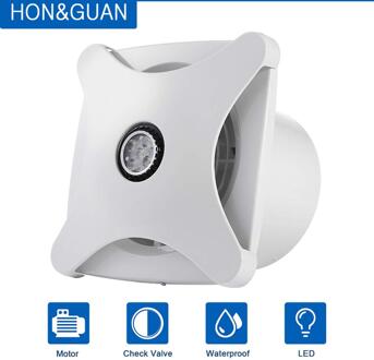Hon & Guan 6 ''Thuis Ventilator Badkamer Garage Ventilator Plafond en Muur Mount Fan; super Stille, Sterke Uitlaat HGA-150B HGA-150B 110V