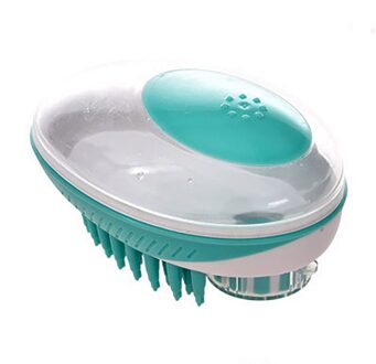 Hond Bad Borstel 2-In-1 Huisdier Spa Massage Kam Zachte Silicone Honden Katten Douche Haar Grooming cmob Hond Schoonmaken Tool Pet Supplies groen