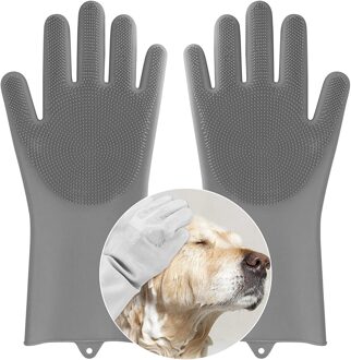 Hond Bad Handschoenen, Grooming Borstel En Ontharing Voor Kat Paard (Grijs) Huisdier Handschoen