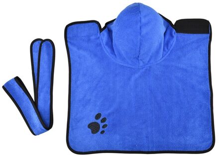 Hond Badjas Snelle Absorberend Zacht En Comfortabel Hond Claw Geborduurd Patroon Met Riem Verstelbare Hals Huisdier Kleding L / L