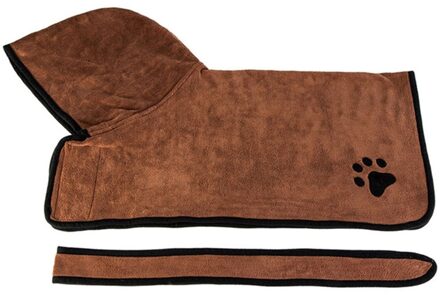 Hond Badjas Warme Hondenkleding Absorberende Huisdier Drogen Handdoek Borduren Poot Kat Hood Pet Badhanddoeken Grooming Pet Product S / Bruin