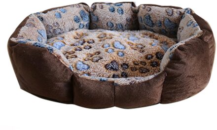Hond Bed Pow Print Pet Achthoekige Kennel Super Zacht Katoen Fluwelen Winter Warm Kat Nest Winter Hond Bed Katoen hond Bed Kat Nest footprint